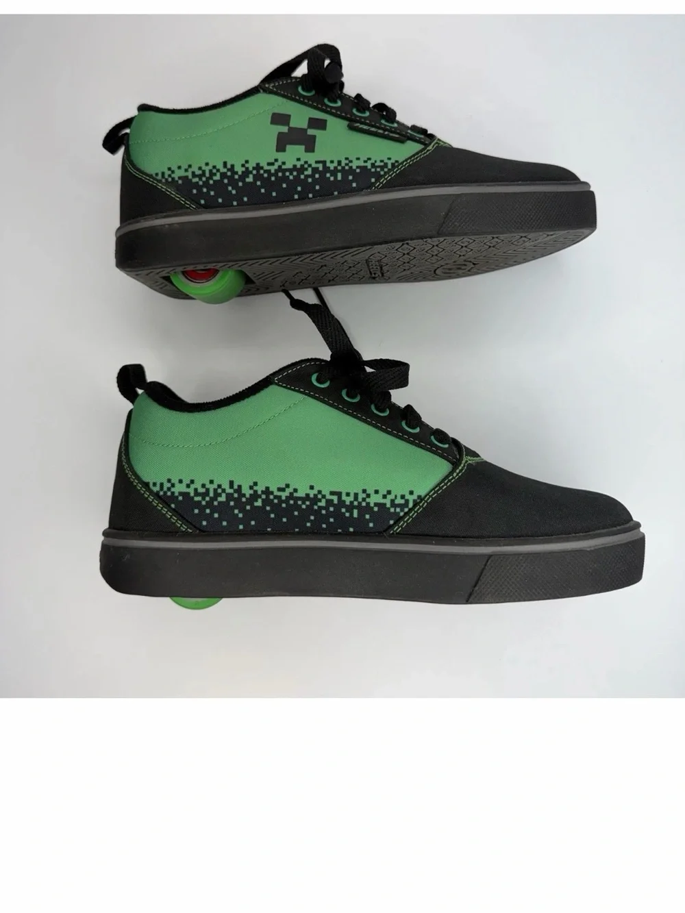 HEELYS Pro 20 Minecraft Shoes YTH SZ 5 Green Black Casual Sneakers Comfort